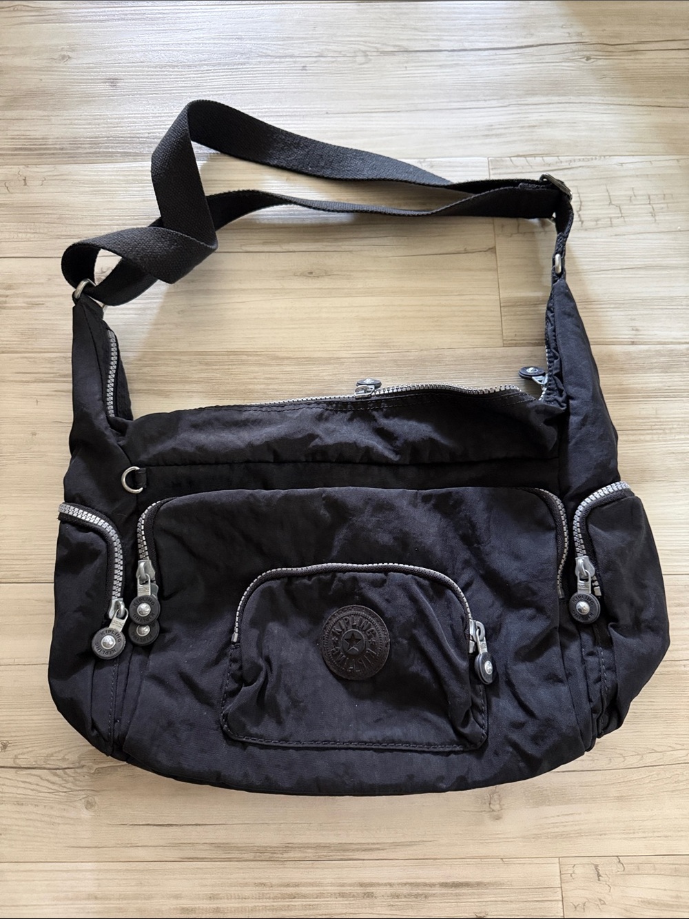 Kipling Black Nylon Shoulder/Crossbody Bag